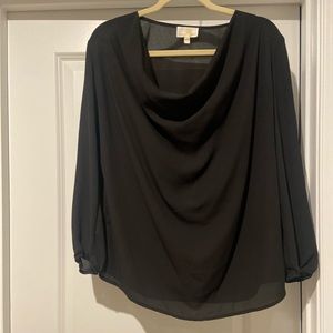 Black cowl neck blouse